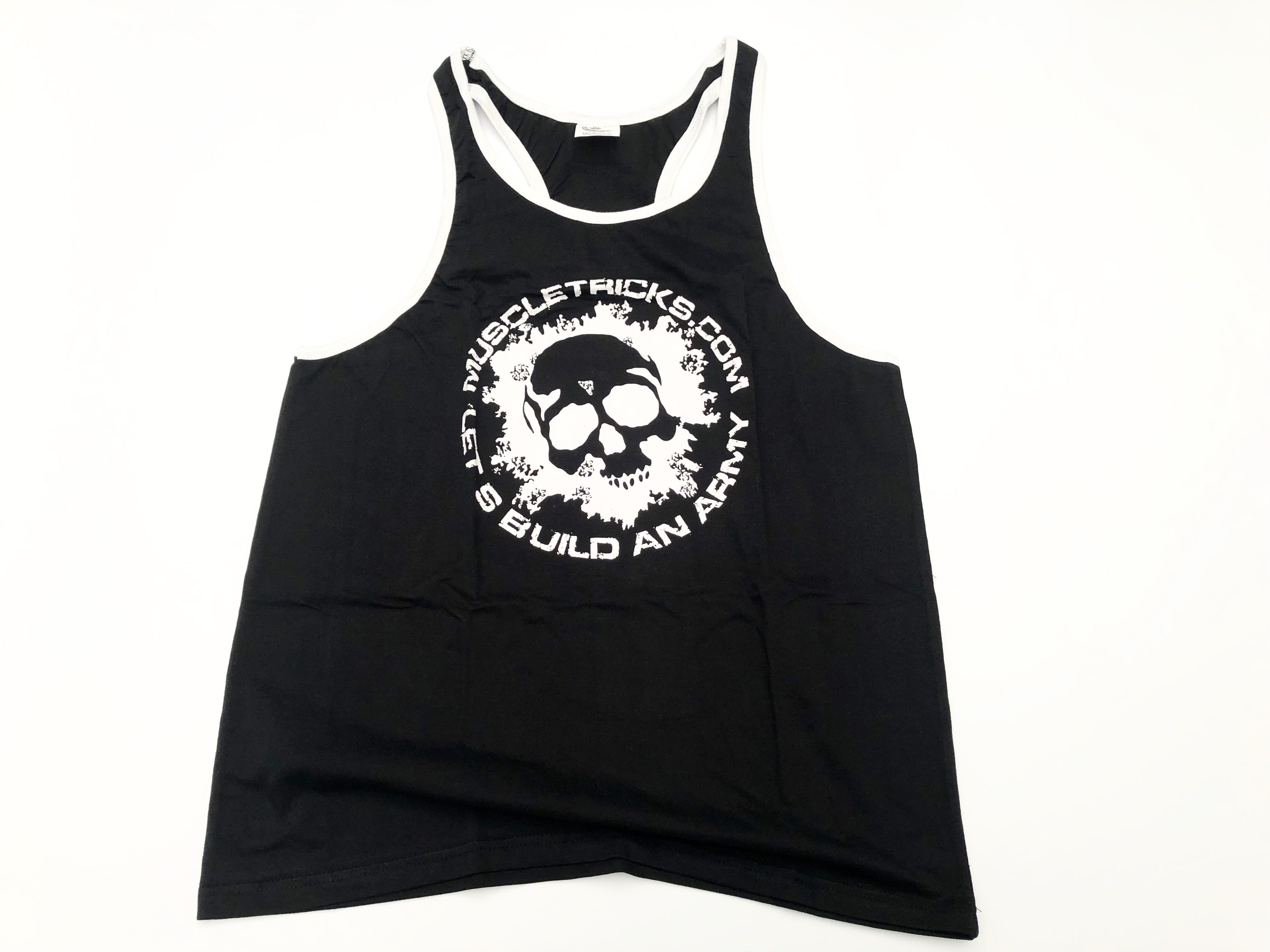 Black and white logo vest | muscletricks.com